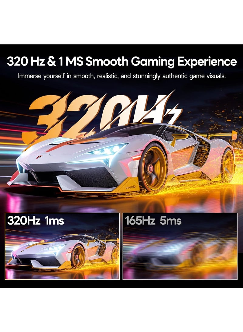 KOORUI 27 Inch 320Hz Gaming Monitor, QHD 1440P, Fast IPS, 1ms, HDR400, Adaptive Sync, Eye Care, 99% sRGB, Height Adjustable, Pivot, HDMI 2.1 & DP 1.4 - Image 3