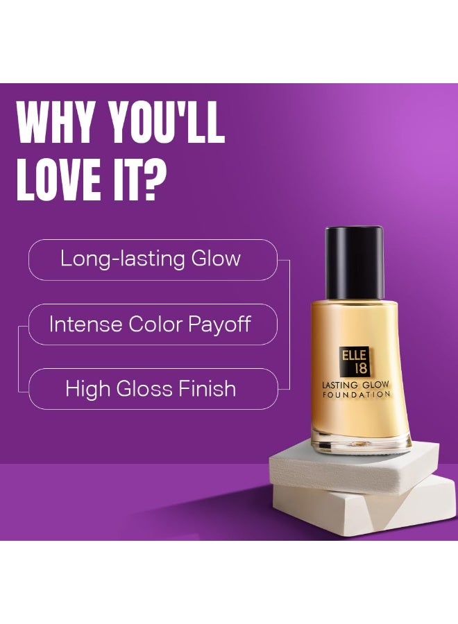 Elle 18 Full Coverage Radiant Liquid For All Skin Lasting Glow Foundation|| 01 Pearl|| 27 Ml - Image 3