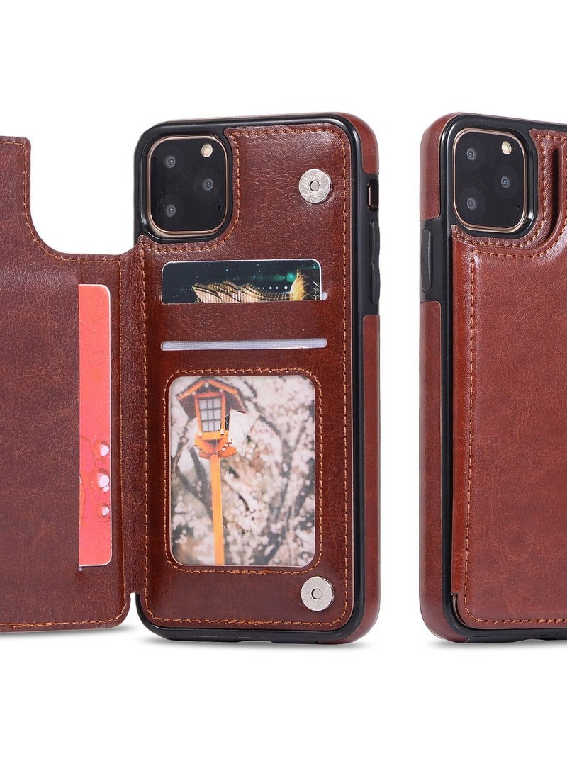 Loquat Suitable for iPhone mobile phone leather case crazy horse pattern sticker card - Image 1