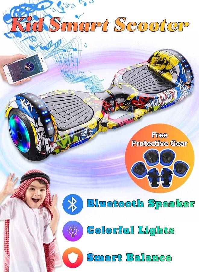 Arabest Kid Smart Scooter - Hoverboard - Two-Wheel Self Balancing - Electric Scooter with Light and Bluetooth Speaker - 7 inch - Children Gift - Sport Toy - Image 1