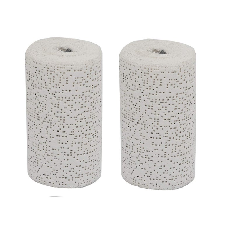 2 Pack 6 inch x 15 feet Total 30ft Long White Plaster Cloth Gauze Bandages Rolls for Art Project Belly Cast Mask Making Sculptures Body Casts Craft Projects Scenery Construction