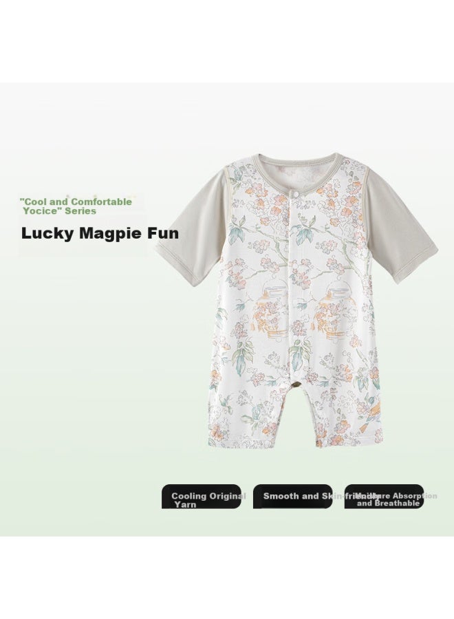 Beptides Beipesi Baby Clothes Summer Thin Bodysuit Seven-point Sleeve Air-conditioning Clothes Baby Ha Clothes Newborn Crawling Clothes - Image 1