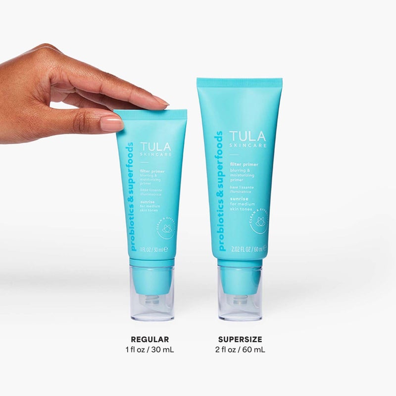 TULA Skin Care Face Filter Blurring and Moisturizing Primer - Supersize Sunrise, Evens the Appearance of Skin Tone & Redness, Hydrates & Improves Makeup Wear, 2.02fl oz - Image 3