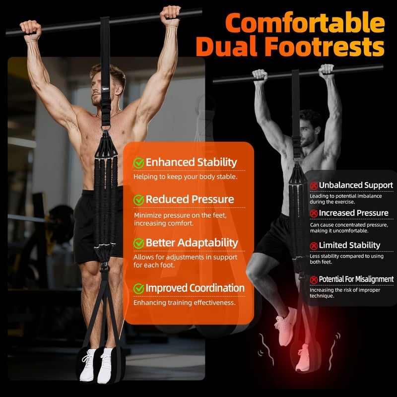 TB3C Pull Up Assistance Bands, Adjustable Heavy Duty Resistance Band for Pull Up Bar with 4 Assist Bands, Dual Footrests, Resistance Bands for ï¼·orking Out, Strength Training, Home Gym(Black) - Image 4