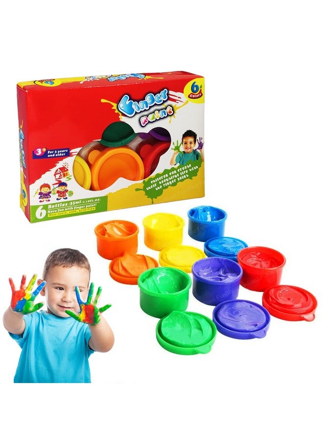 FunBlast Finger Painting Kit, 6 Colors DIY Coloring Hand Paint for Art and Craft Work, Finger Paints for 3+ Year Kids, Finger Paint Kit, Washable Paints for Kids, Return Gifts for Kids - Image 1