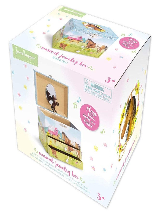 Jewelkeeper Musical Jewelry Box with 2 Pullout Drawers, Horse and Barn Design, Home on The Range Tune - Image 5