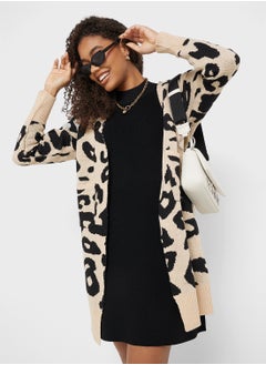 Ginger Leopard Print Longline Cardigan  - Image 1
