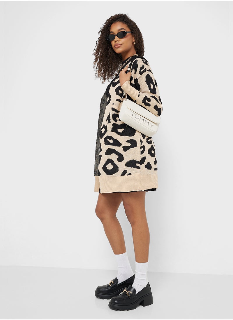 Ginger - Leopard Print Longline Cardigan - Image 1