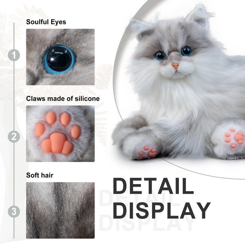 Chongker Weighted Stuffed Animals, Handmade Realistic Cat Plush Toy 3.3LBS, Lifelike Real Cat Size Companion Plush Doll - Image 3