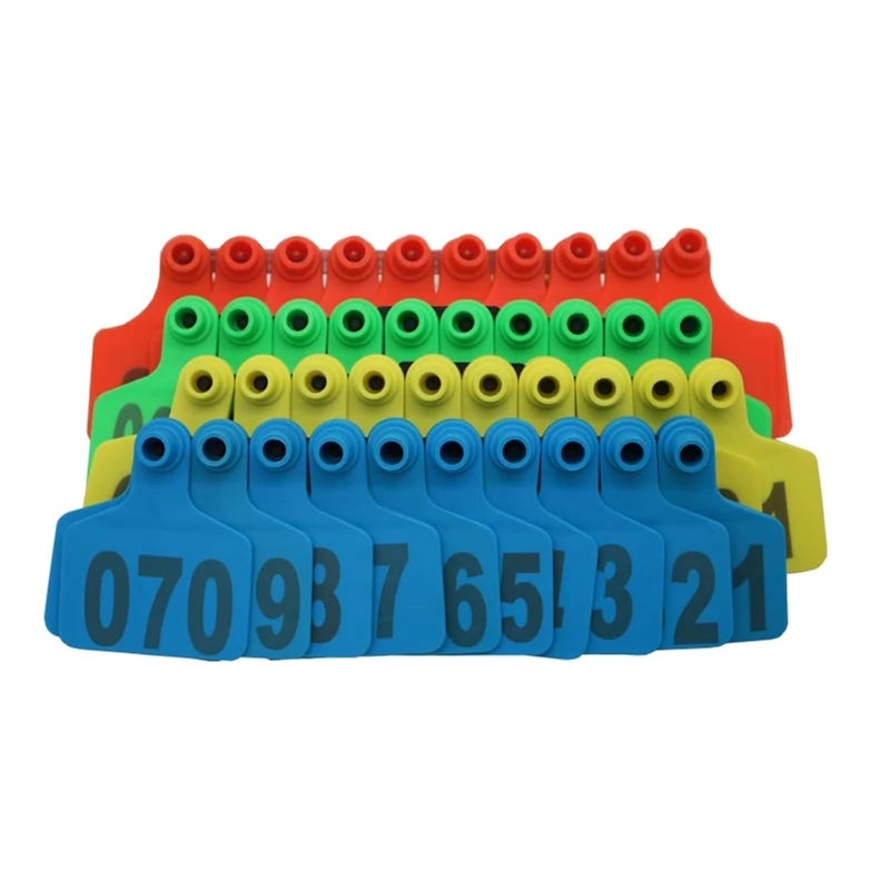 Yellow Livestock Ear Tags 100 Packs for Cattle Goats Sheep Pigs TPU Animal Identification - Image 4