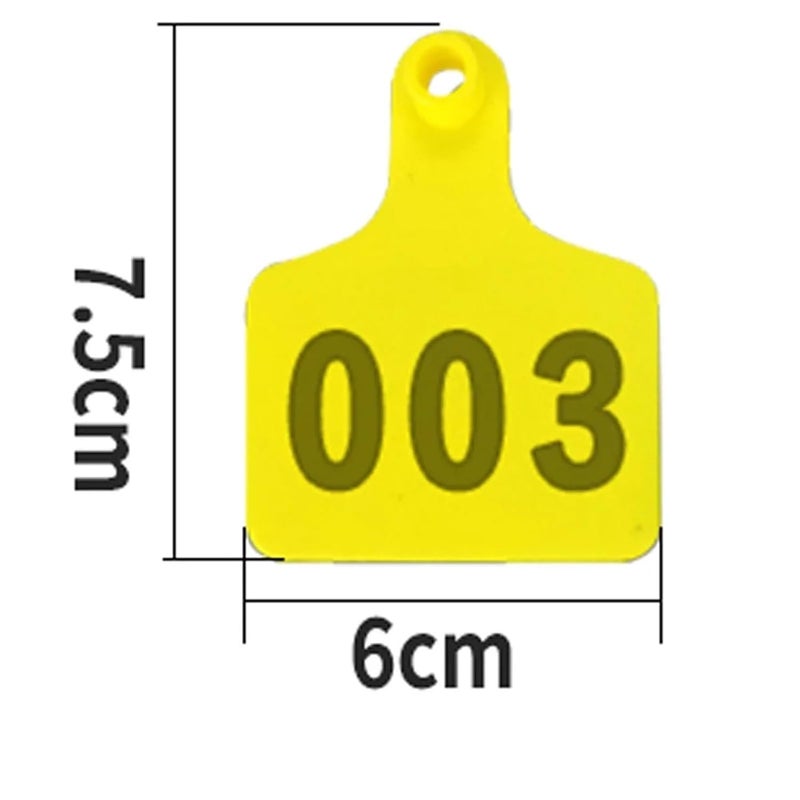 Yellow Livestock Ear Tags 100 Packs for Cattle Goats Sheep Pigs TPU Animal Identification - Image 5