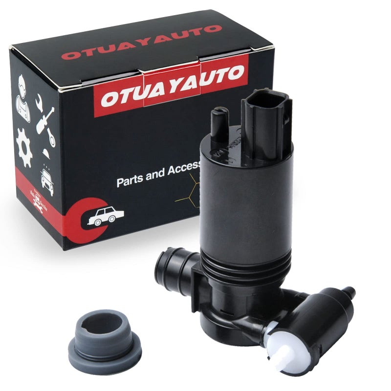 OTUAYAUTO 5093412AA Windshield Washer Pump with Grommet Compatible with Chrysler  Dodge  Jeep Grand Cherokee Liberty  Land Rover Replaces OEM 4818232316A