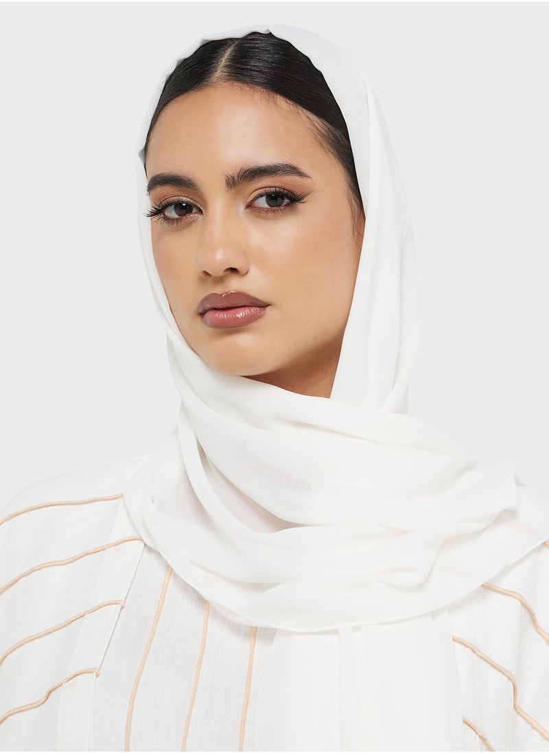 hayas closet Crew Neck Stright Sleeve Abaya  - Image 4