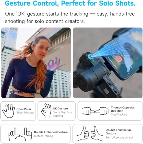 FeiyuTech SCORP MINI 3 Combo AI Tracking Camera Gimbal,All-in-One 3-Axis Stabilizer with Vertical Shooting,Bluetooth&Cable Control,Max 4.41 lbs,for Sony Canon Nikon Panasonic DJI GoPro iPhone - Image 4