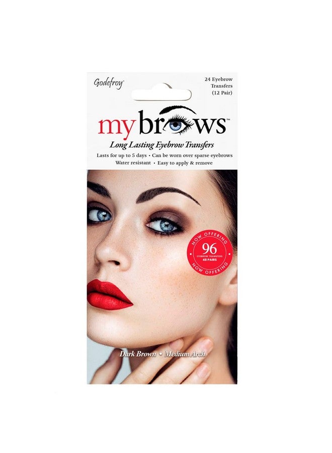 Godefroy Mybrows Long Lasting Eyebrow Transfers Medium Arch Dark Brown 48 Pairs Of Brows (96 Individual Transfers) - Image 2