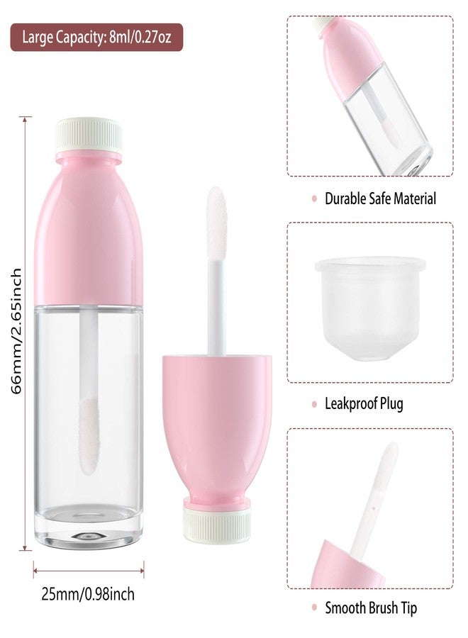 RONRONS 12 Pieces Cute Empty Lip Gloss Tubes, 8ML Refillable Bottle Shaped Lip Glaze Tube with Wand - Image 3