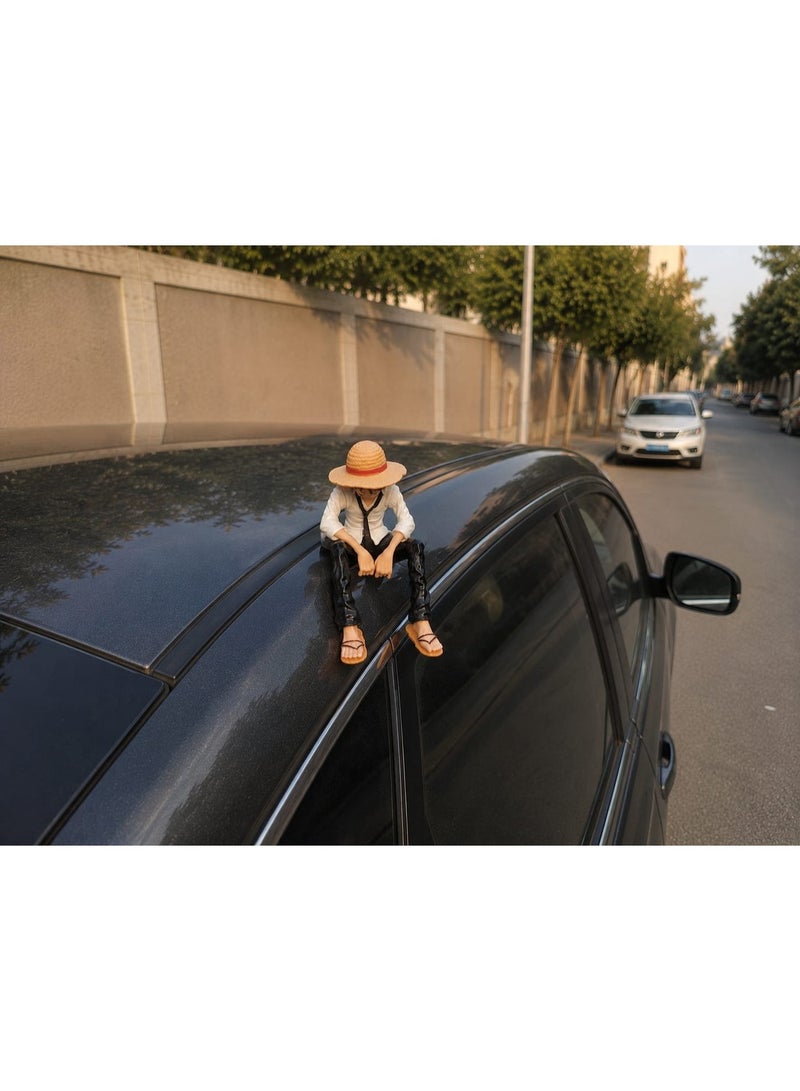 Collectible 10cm seated figurine toy, perfect for decorating your car or office (1-pack), Black - Image 2