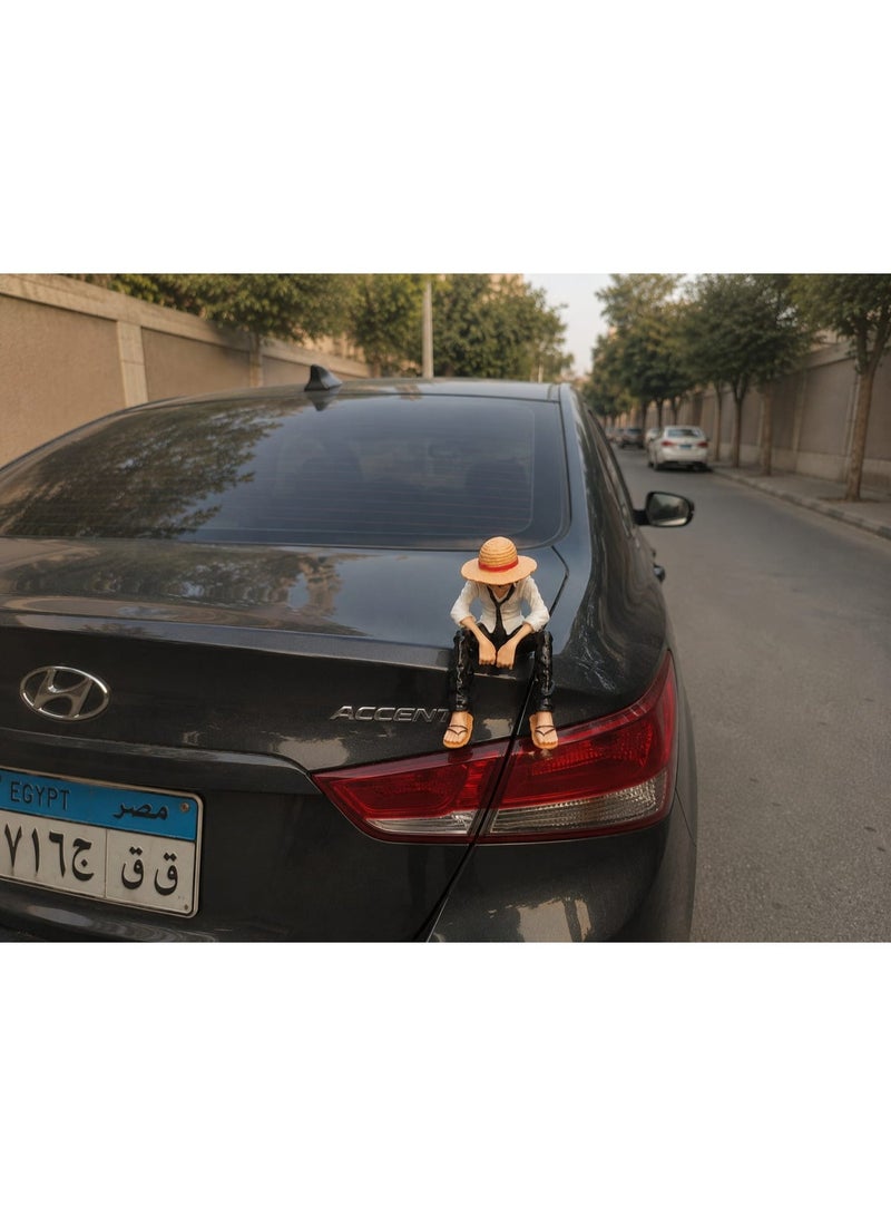 Collectible 10cm seated figurine toy, perfect for decorating your car or office (1-pack), Black - Image 3