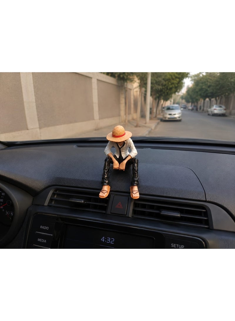 Collectible 10cm seated figurine toy, perfect for decorating your car or office (1-pack), Black - Image 1