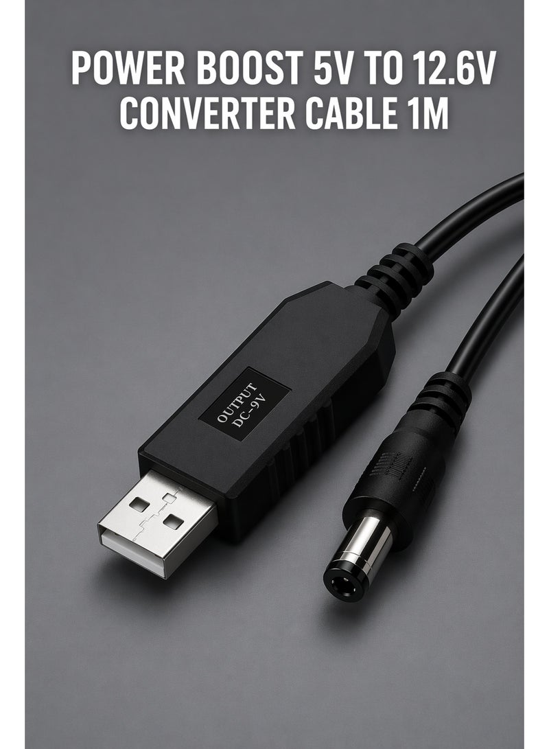 كابل محول طاقة من 5 فولت إلى 12.6 فولت بطول 1 متر | كابل تحويل من USB إلى DC - Image 1