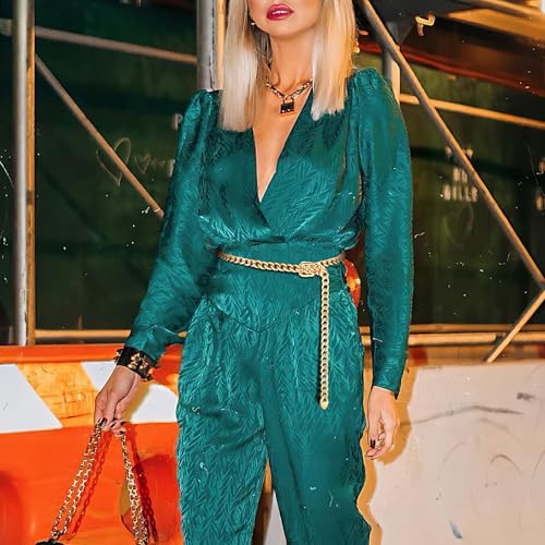 WHIPPY Waist Chain Belt Women Ladies Adjustable Body Waist Link Belts for Jeans Dresses Gold M - Image 3