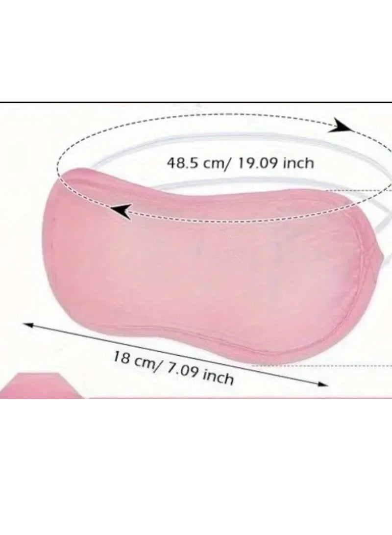 Gerenic Sleep Mask Pink Color Super Soft Face Masks and Eye Patch Adjustable Eye Masks for Travel and Nap - Image 2