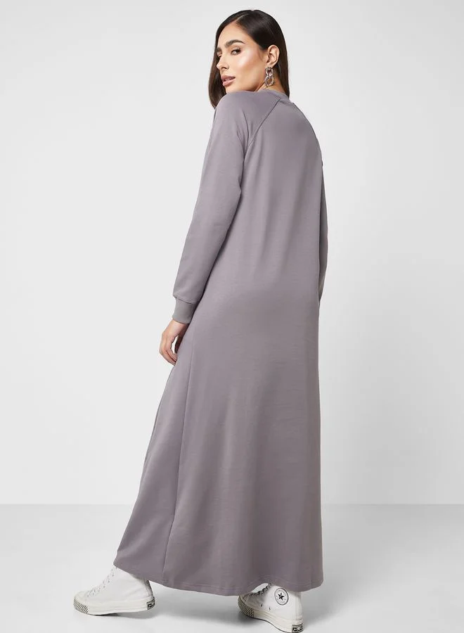 Refka by modanisa Pocket Detail Crew Neck Dress
