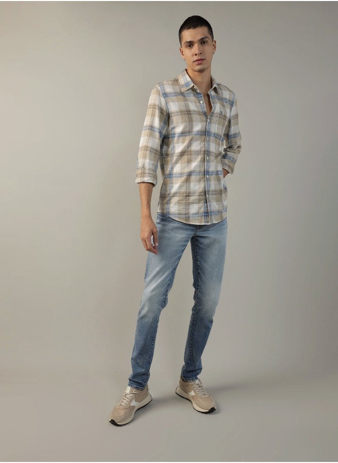 American Eagle - AE Plaid Poplin Button-Up Shirt - Image 1