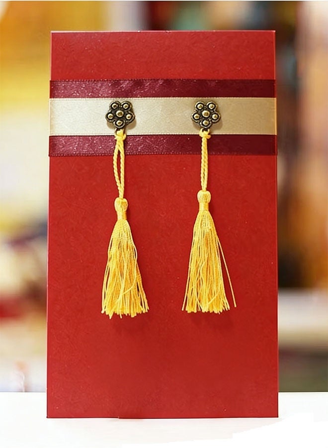 Happy D Golden yellow silk tassel with beige hanging cord, for DIY home decoration, curtains, jewelry, weddings, and keychains, 100 pieces - Image 5