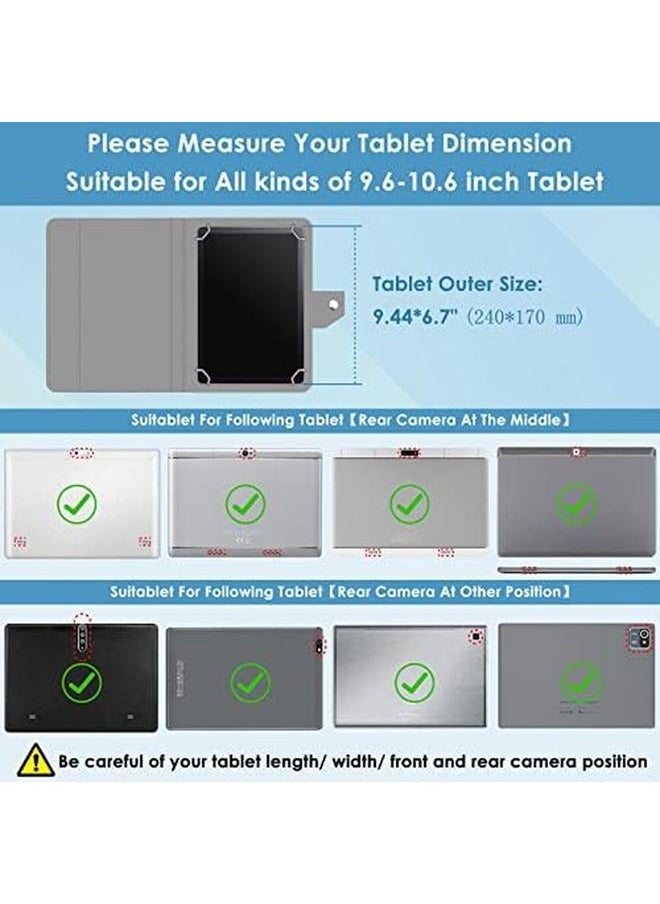 erorex - Universal 10.1 Inch Tablet Case 10 Inch Tablet Cover Magnetic Closure Travel Portable Protective Folio Leather Stand Shell Case For All Kinds Of 9.6 10.6 Inch Android Ios Windows Tablet 7 - Image 1