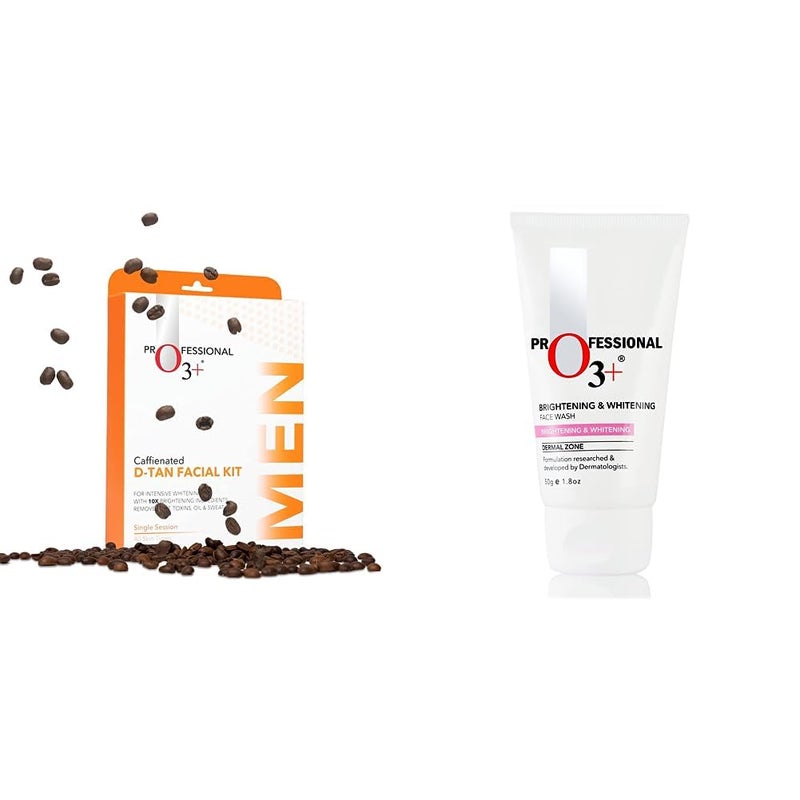 O3 Caffeinated DTan Facial Kit O3 Brightening and Whitening Face Wash 50g Combo - Image 1