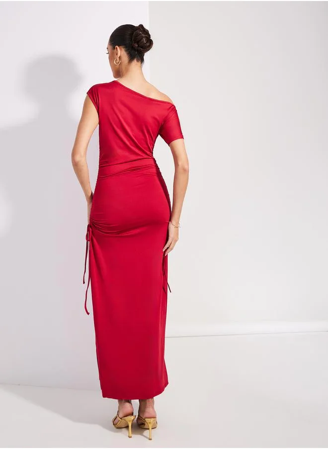 Styli Draped Jersey Dress