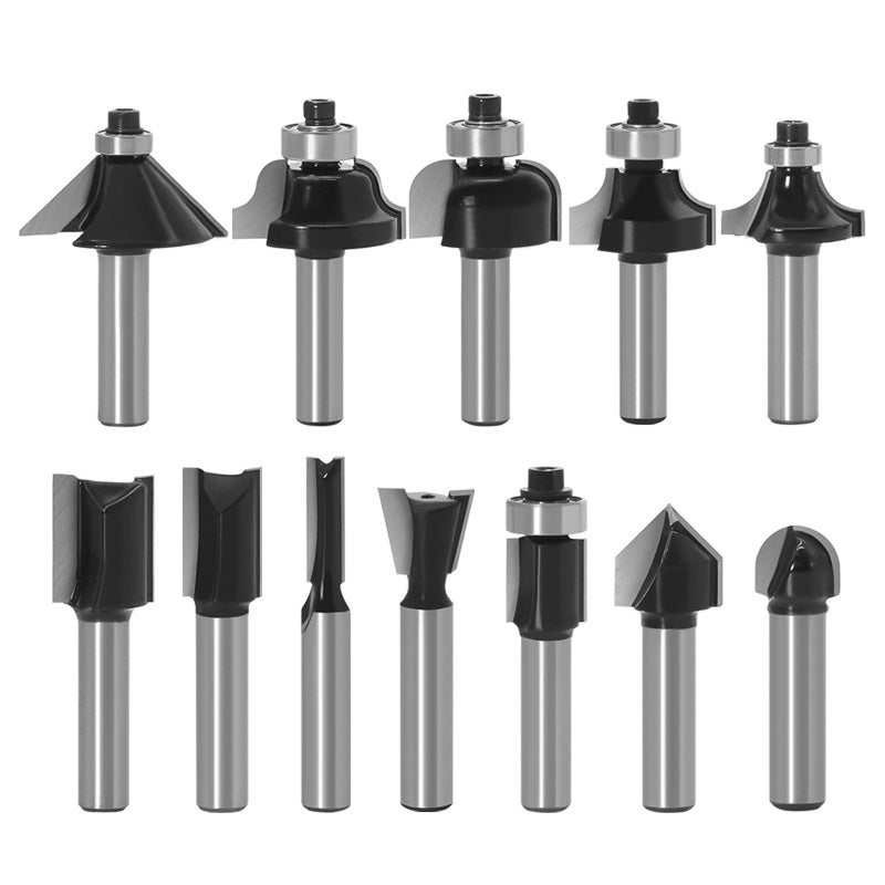 Router Bits: 8 Pieces 1/4-Inch Universal Shank - Tungsten Carbide Durable Woodworking Bits with Portable Storage Box for Woodworking Edging Trimming Veining Grooving Projects - Image 1