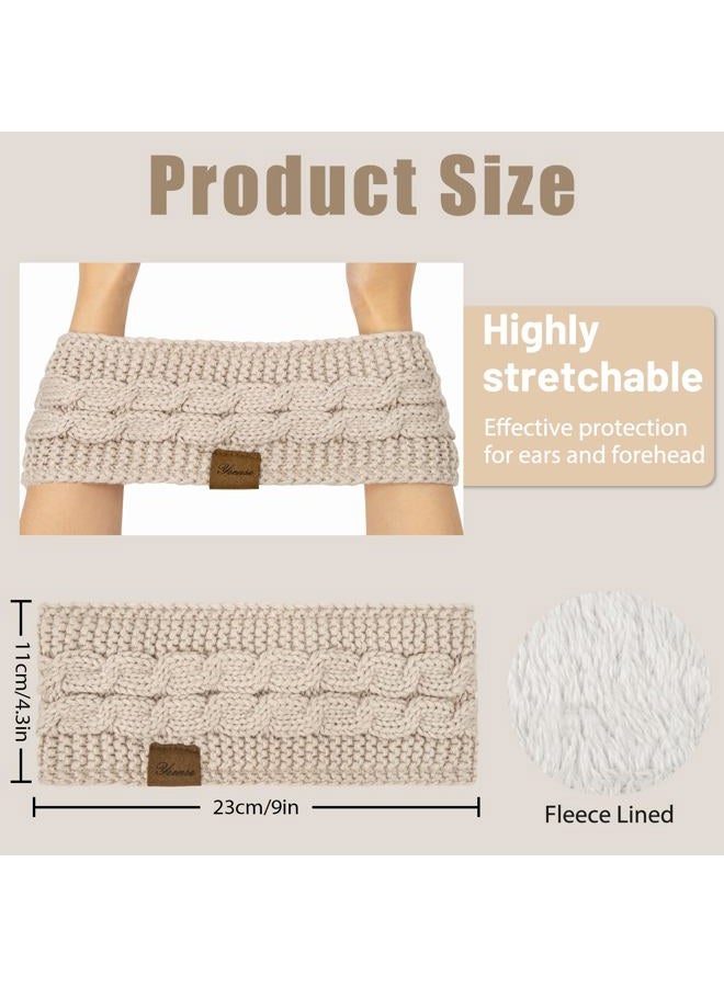 YSense Womens Ear Warmer Headband Cable Knit Winter Headbands Fleece Lined Ear Warmers Stocking Stuffers Gifts for Women - Image 4