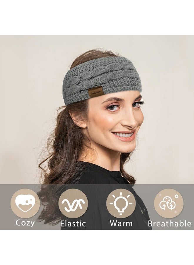 YSense Womens Ear Warmer Headband Cable Knit Winter Headbands Fleece Lined Ear Warmers Stocking Stuffers Gifts for Women - Image 5