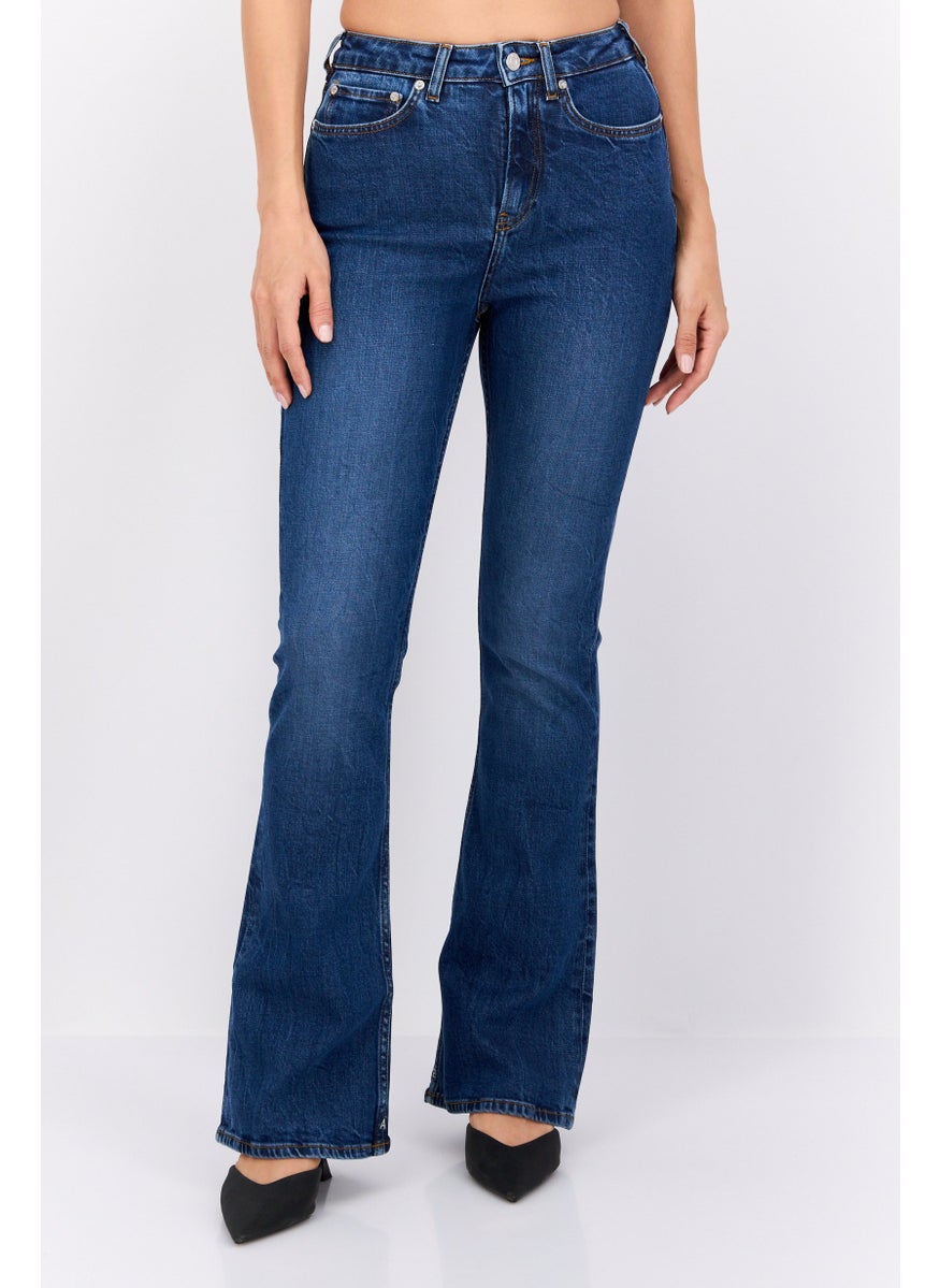 Scotch & Soda Women Regular Fit Flare Leg Stretchable Denim, Blue  - Image 1