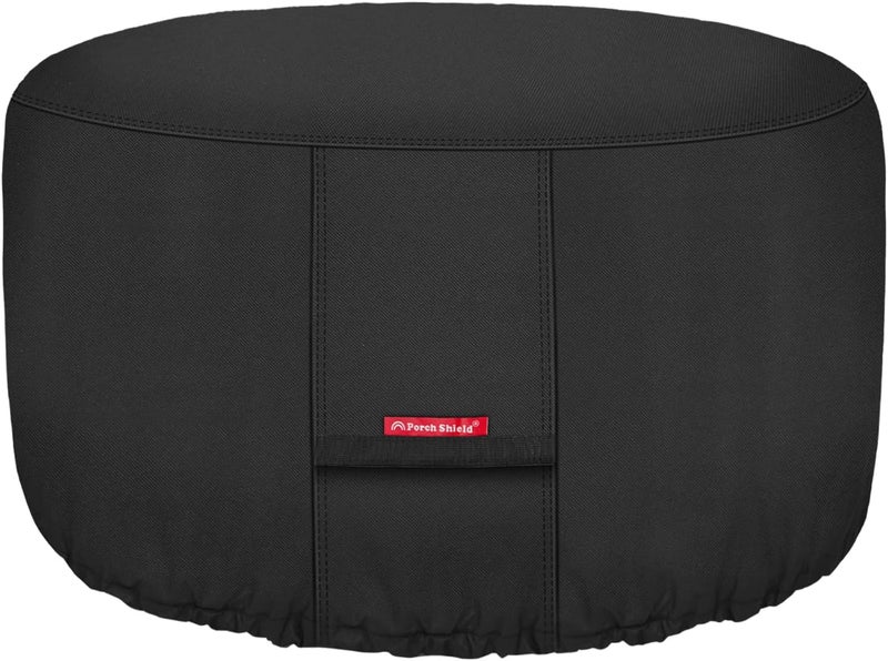 Fire Pit Cover - Waterproof 600D Heavy Duty Fade Resistant Round Patio Fire Bowl Cover Black - 28 inch - Image 1