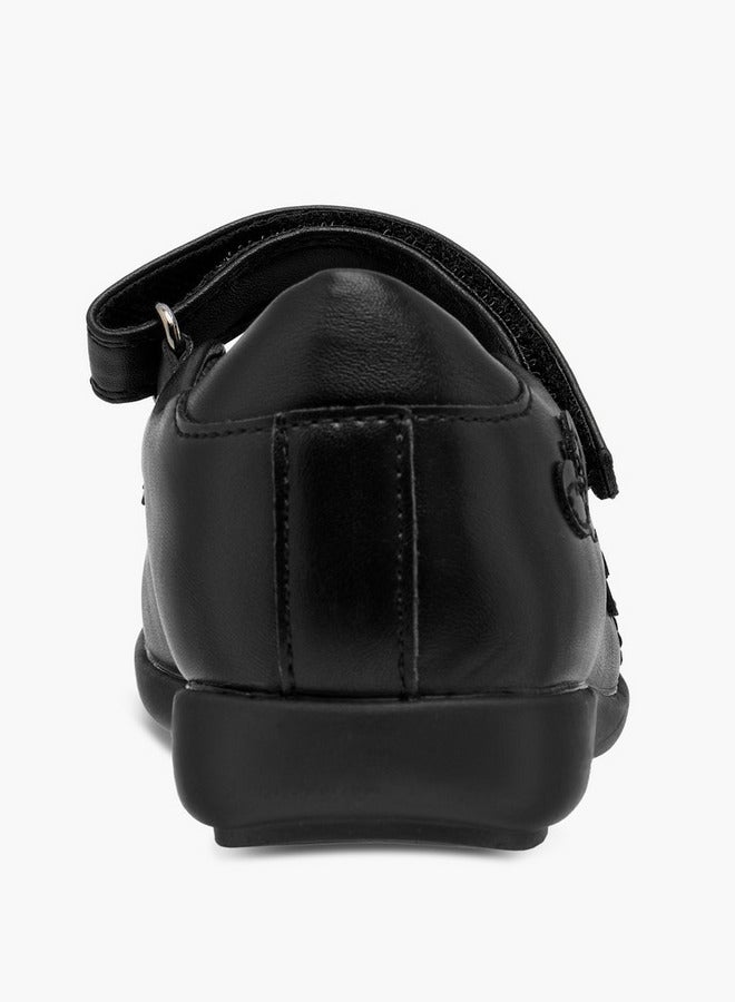 ديزني حذاء ماري جين بناتي مطرز بغرزة مع إغلاق بشريط لاصق - Image 5