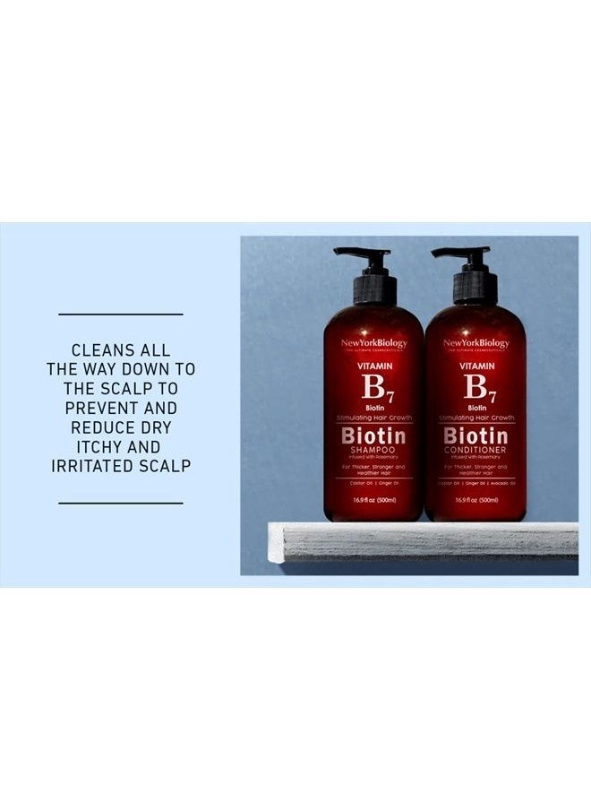 NEW YORK BIOLOGY THE ULTIMATE COSMECEUTICALS - Biotin Shampoo for Hair Growth and Thinning Hair – Thickening Formula for Hair Loss Treatment – For Men & Women – Anti Dandruff - 16.9 fl Oz - Image 1