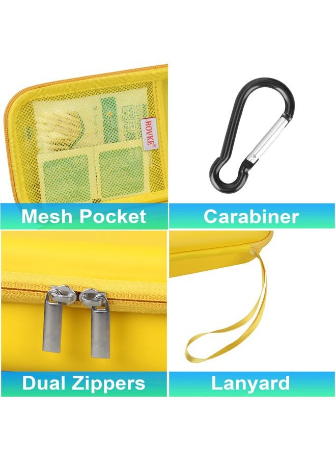bovke Hard Travel Case for Asthma Inhaler, Inhaler Spacer for Kids and Adults, Masks, Inhaler Holder Asthma Carrying Bag with Mesh Pocket for Medicine and Other Accessories,yellow - Image 3