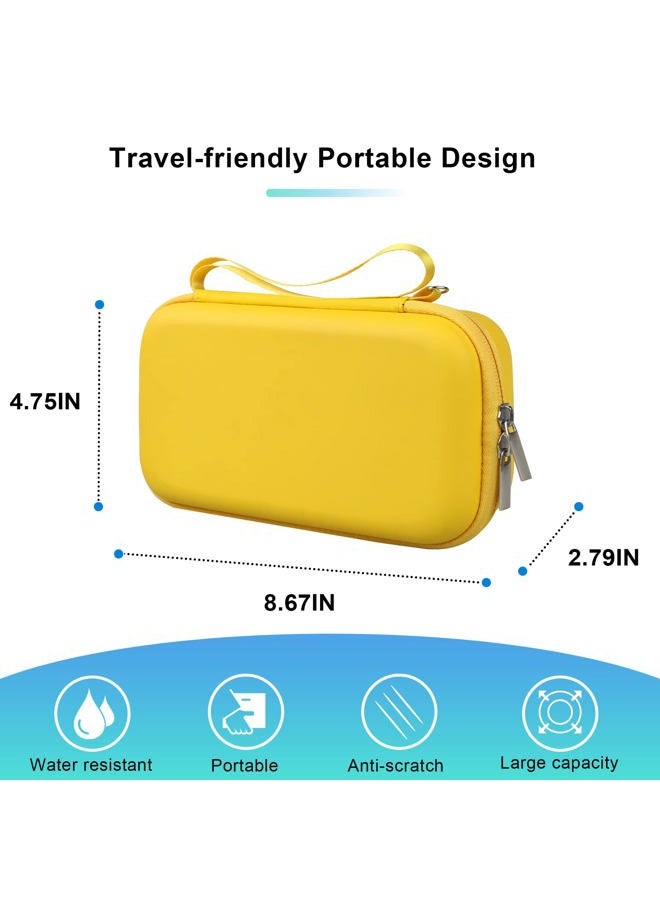 bovke Hard Travel Case for Asthma Inhaler, Inhaler Spacer for Kids and Adults, Masks, Inhaler Holder Asthma Carrying Bag with Mesh Pocket for Medicine and Other Accessories,yellow - Image 4