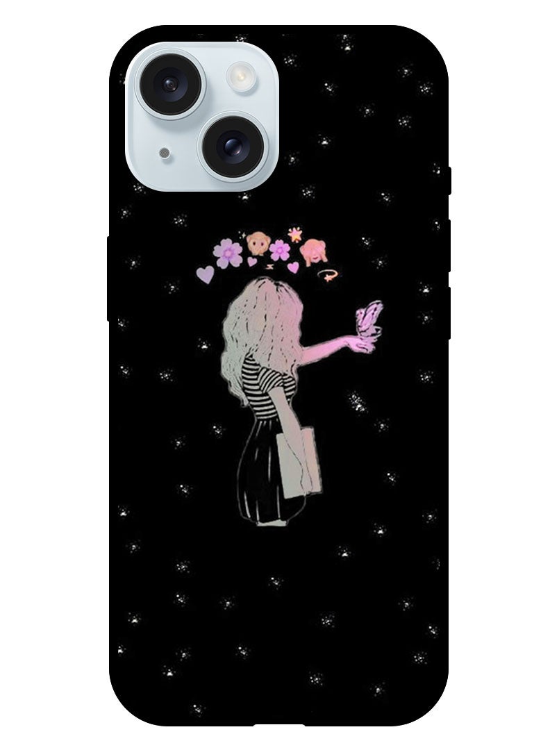 Theodor غطاء واقي مضاد للخدش ومقاوم للصدمات لجهاز آيفون 15 للبنات بتصميم فراشة - Image 1