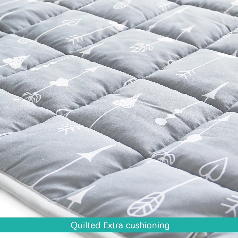 Biloban 2 Pack Toddler Nap Mat with Fleece Blanket, Extra Large Kids Sleeping Bag for Preschool Daycare, Portable Travel Camping Nap mats Machine Washable Arrow and Grey - Image 4