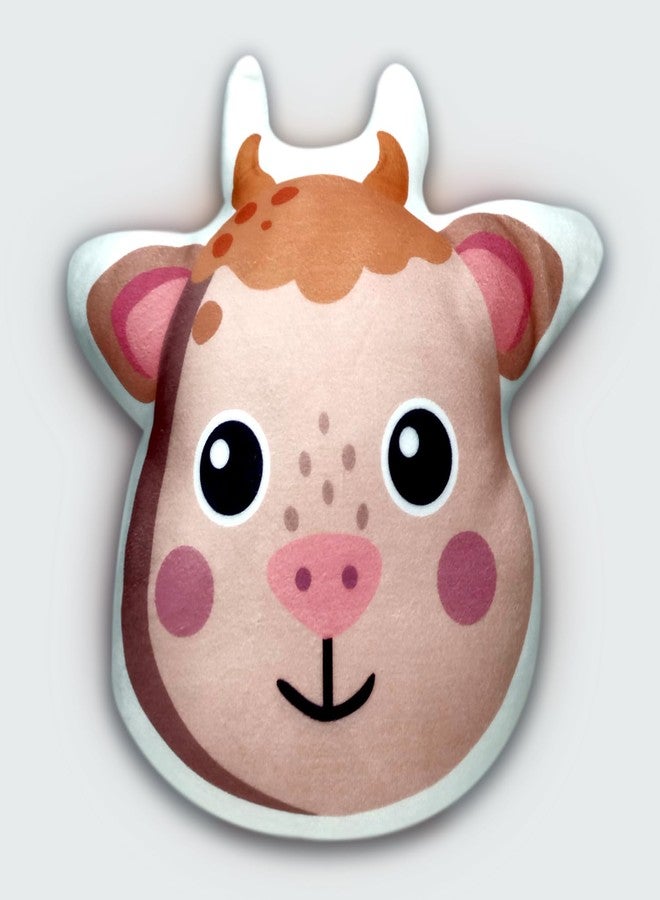 Avirons Cow Face Pillow - Fun and Cozy! Great for Sleep, Playtime, or Lounging, This Charming Cow Design is Perfect for Kids and Animal Lovers Alike. - Image 1