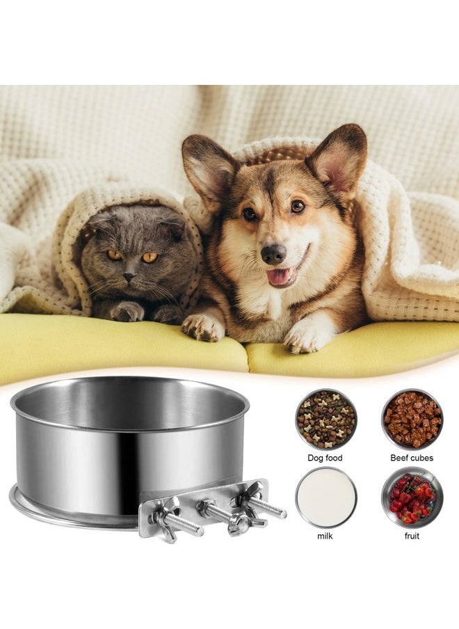 tchrules - Dog Crate Water Bowl, 2 Pack No Spill Hanging Cage Food Bowls for Kennel Puppy Cat Bird Bunny Stainless Steel Metal Mountable Small&Medium Feeding Dish Wall Mounted Attachable Crates Pet Feeder - Image 1