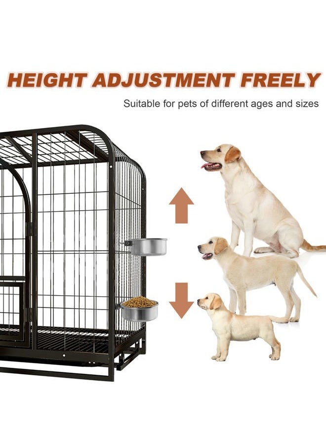 tchrules - Dog Crate Water Bowl, 2 Pack No Spill Hanging Cage Food Bowls for Kennel Puppy Cat Bird Bunny Stainless Steel Metal Mountable Small&Medium Feeding Dish Wall Mounted Attachable Crates Pet Feeder - Image 1