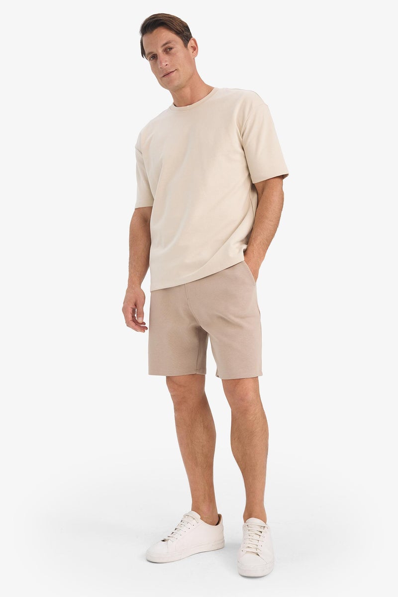 DeFacto Beige Man Waist Tie Pocketed Basic Shorts Casual - Image 2