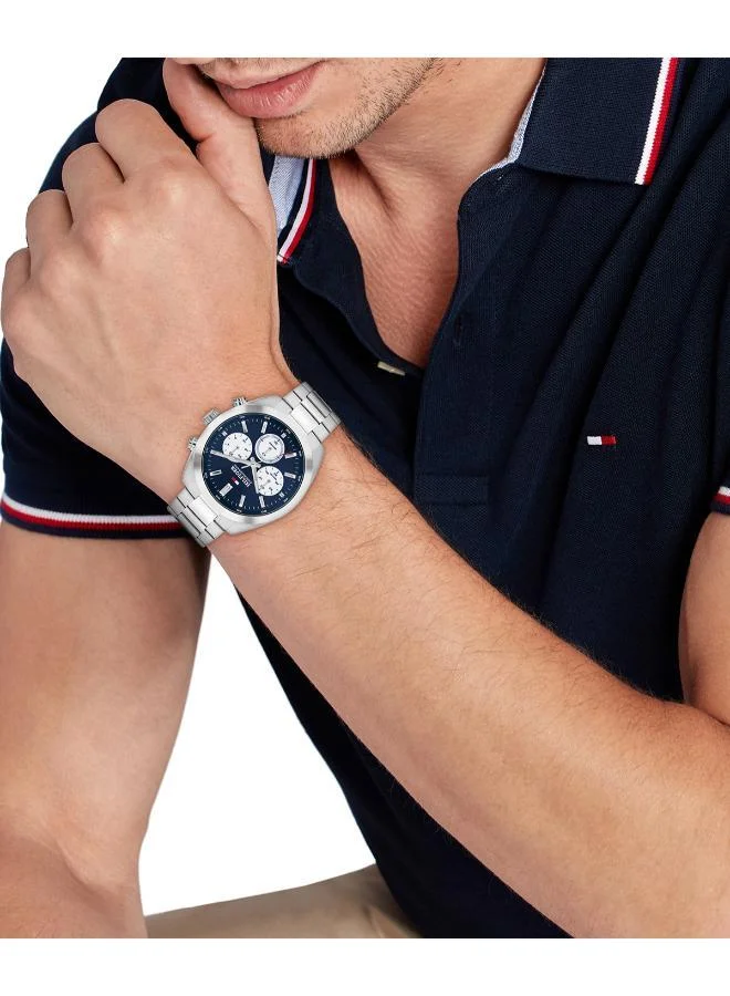 Tommy Hilfiger  Tommy Hilfiger Chronograph Quartz Watch for Men  with Silver Stainless Steel Bracelet - 1710722 for Men | Best Price UAE