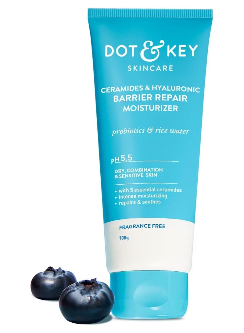 Dot & Key Ceramides & Hyaluronic Hydrating Face Cream With Probiotic I Barrier Repair For Dry Skin, 100g - Image 1