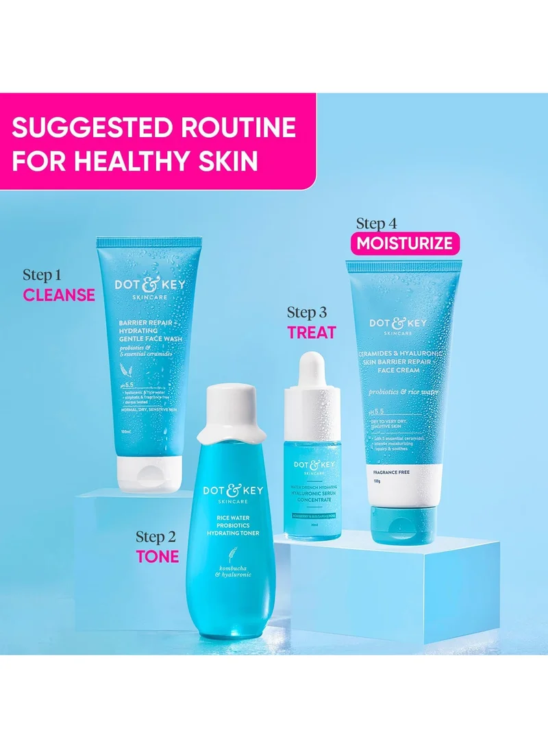 Dot & Key Barrier Repair ph5.5 Moisturizer 120 Dot & Key Barrier Repair Moisturizer For Normal, Dry, Combination & Sensitive Skin | 120 Hrs Moisturization, With 5 Ceramides & Hyaluronic | Repairs Damaged Skin Barrier, Non-Comedogenic | 120g  | Best Price UAE
